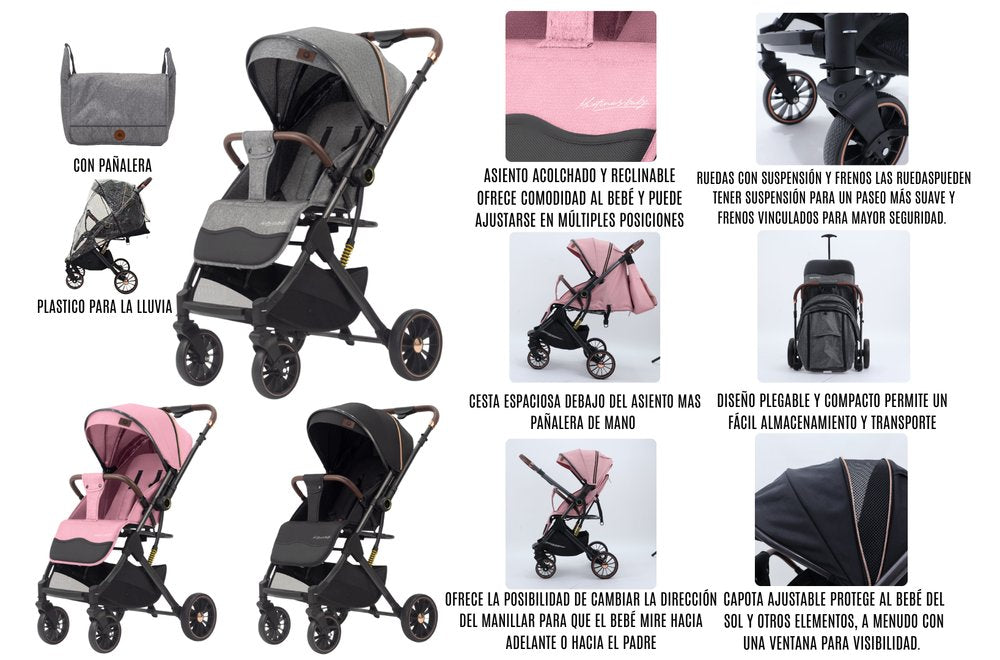 Coche Paseador Tipo Maleta Ultraliviano y Compacto