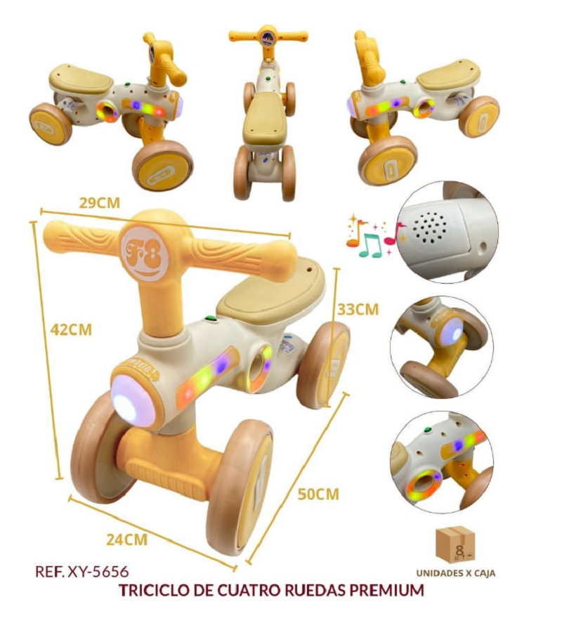 Triciclo Infantil Sin Pedales 4 Ruedas Premium