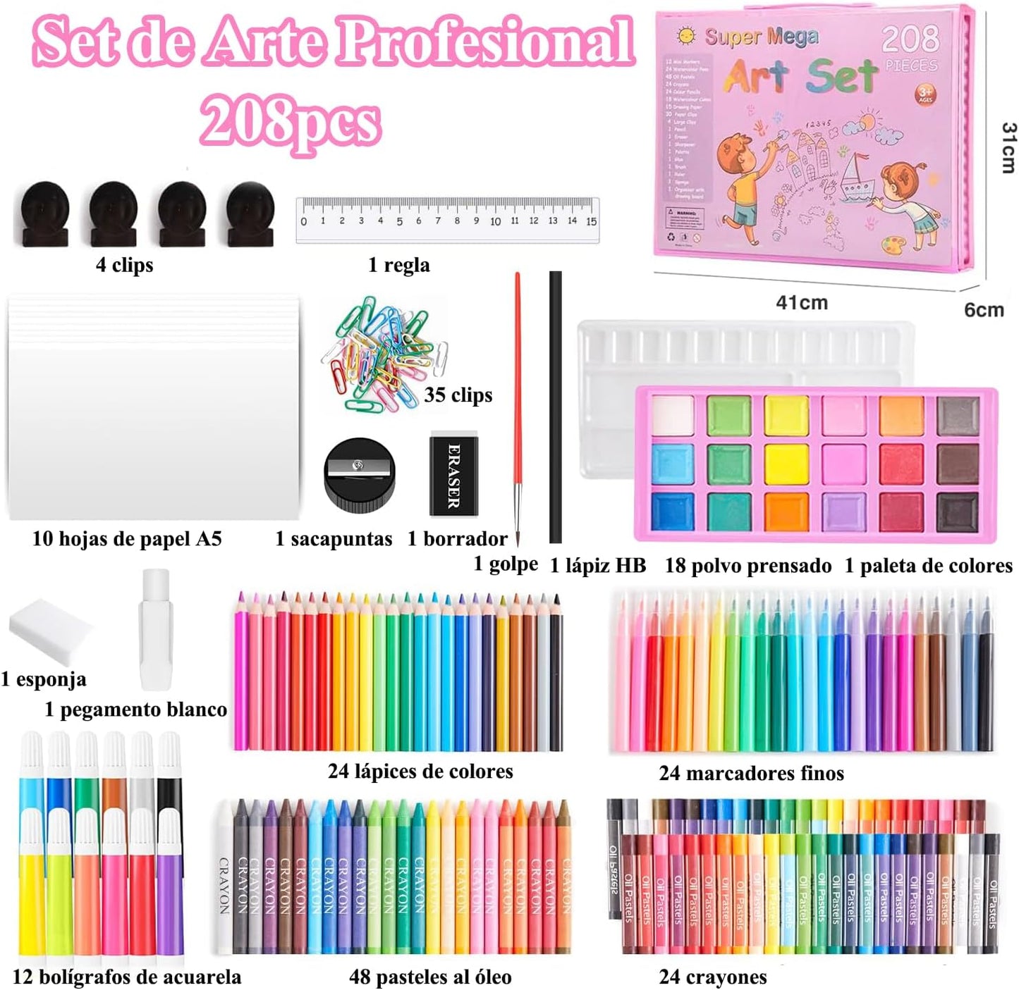 Set de Dibujo 208 Piezas