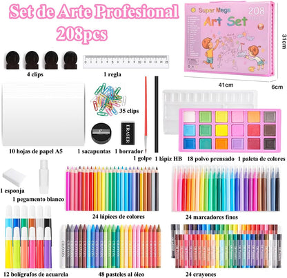 Set de Dibujo 208 Piezas