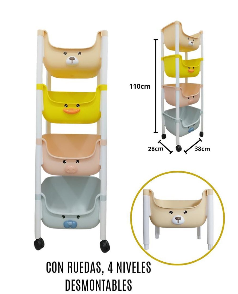 Organizador de Juguetes Infantil de 4 Niveles
