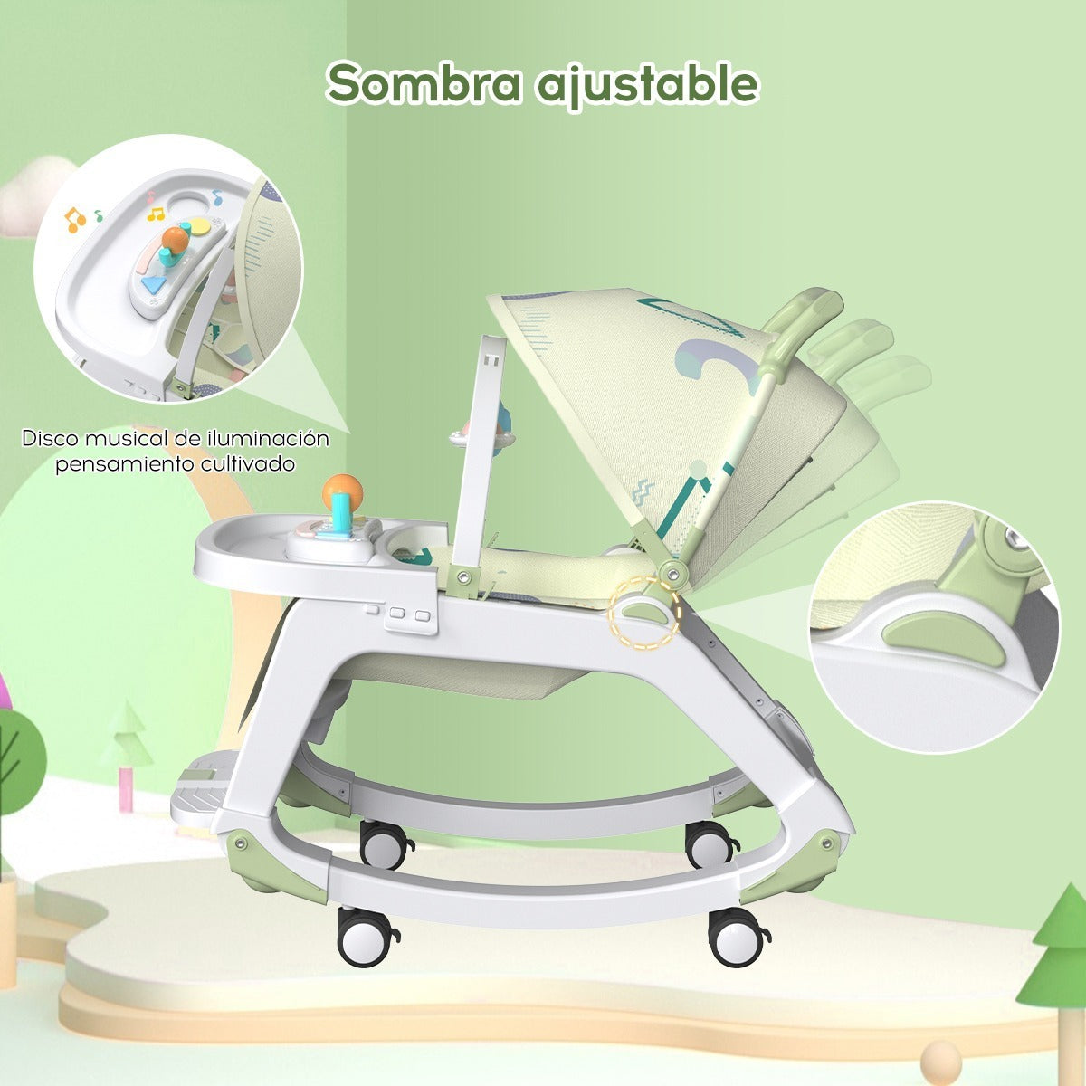 Silla Mecedora 5 En 1 Con Ruedas