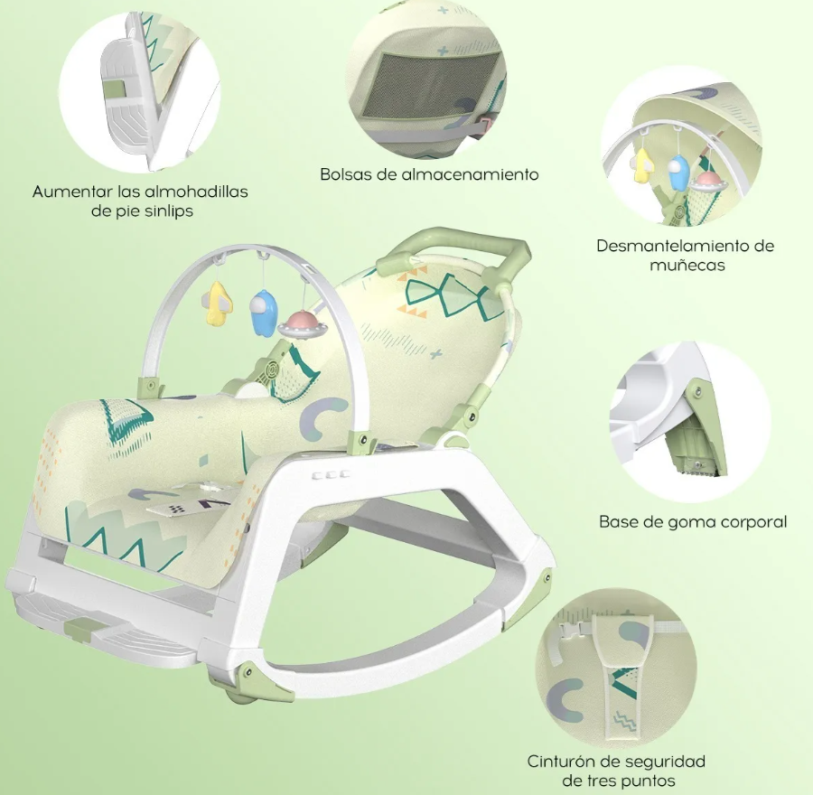 Silla Mecedora 5 En 1 Con Ruedas