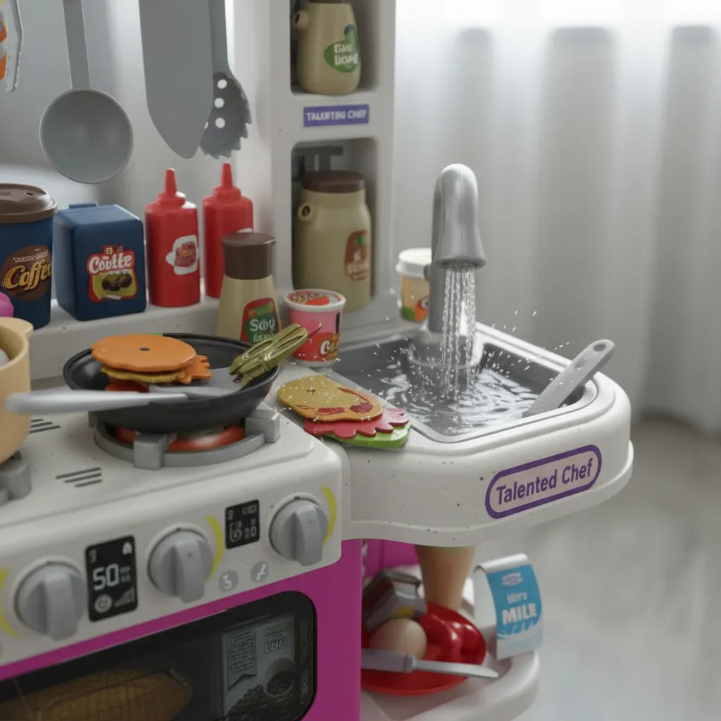 Cocina Infantil Agua, Vapor, Luces y Sonidos