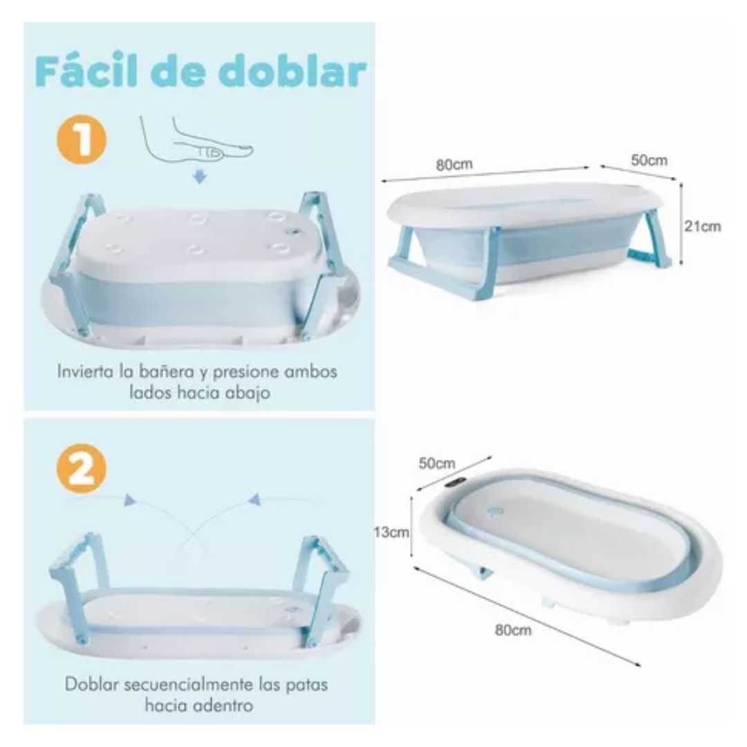 Bañera Plegable Infantil con Termómetro