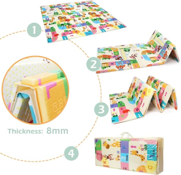 Tapete Plegable para Bebé Doble Faz 200x180 cm