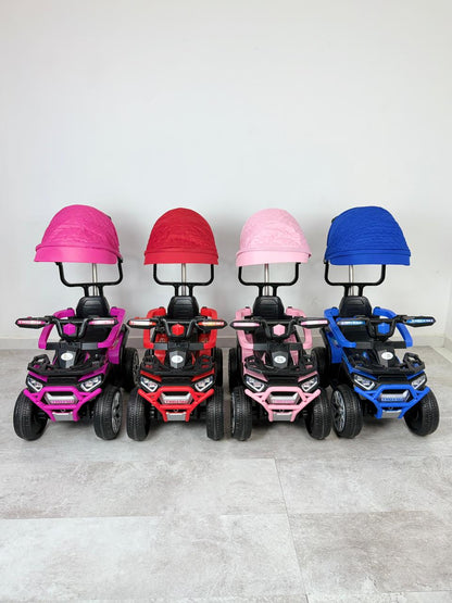 Cuatrimoto Recargable con Control Direccional, Capota y Guia