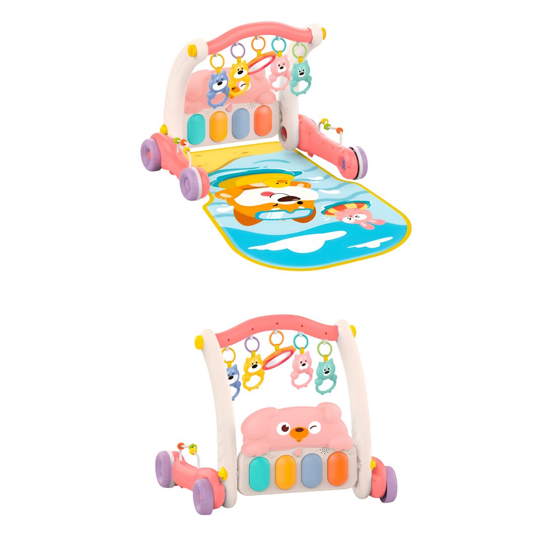 Gimnasio Piano Musical 2 en 1 con Caminador