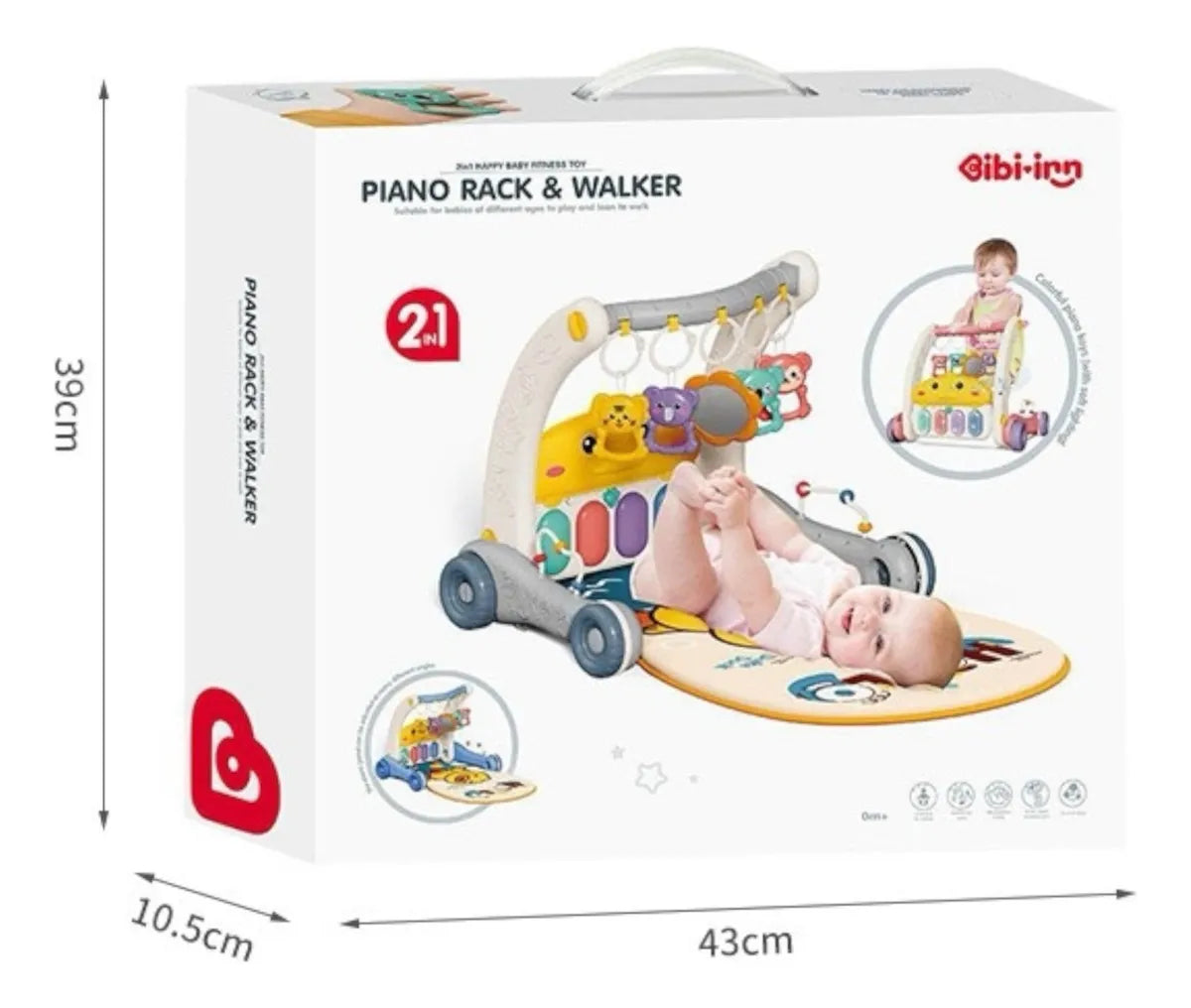 Gimnasio Piano Musical 2 en 1 con Caminador