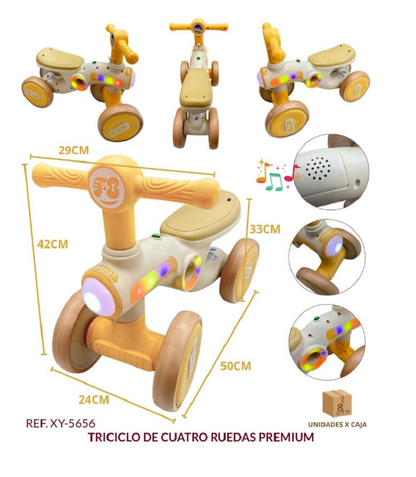 Triciclo Infantil Sin Pedales 4 Ruedas Premium