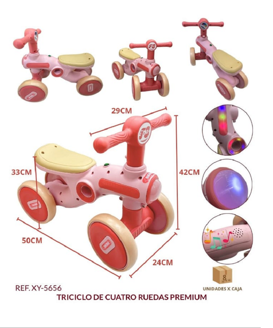 Triciclo Infantil Sin Pedales 4 Ruedas Premium