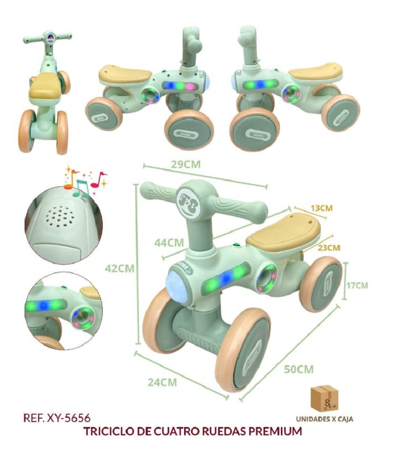 Triciclo Infantil Sin Pedales 4 Ruedas Premium