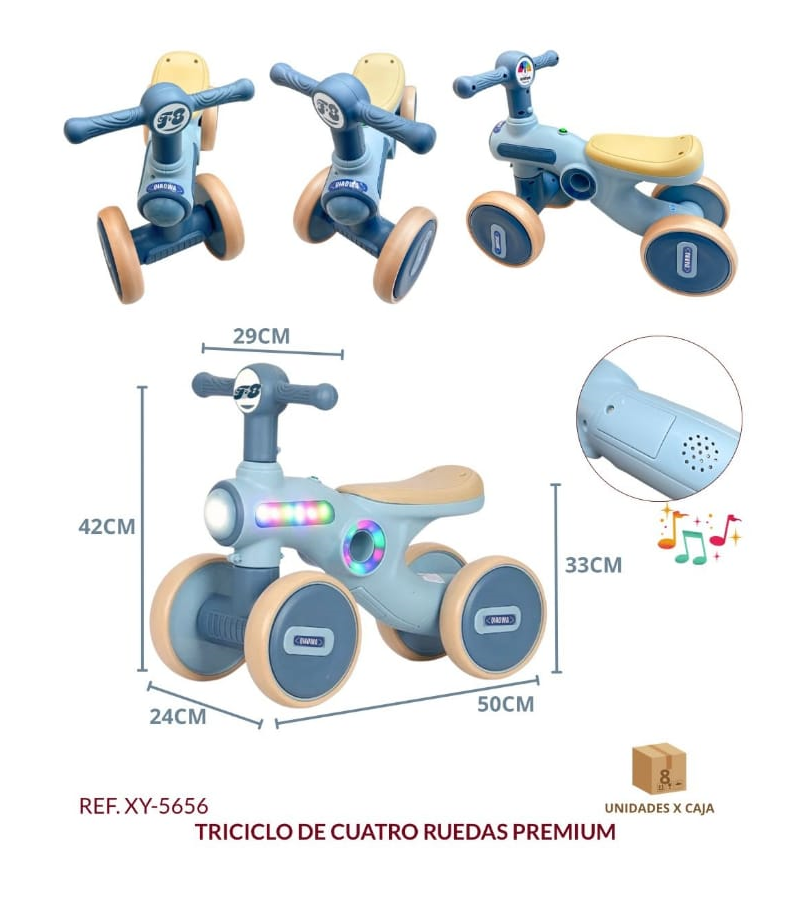 Triciclo Infantil Sin Pedales 4 Ruedas Premium