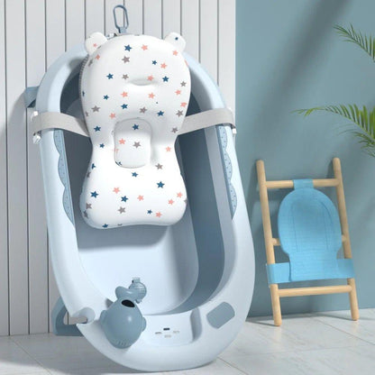 Bañera Plegable con Termómetro Integrado y Cojín de Apoyo