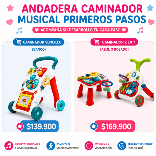 Andadera Caminador Musical Primeros Pasos (Sencillo / 2 en 1)