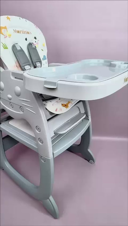 Silla de Comer Bebé 3 en 1 – Comedor, Escritorio y Musical