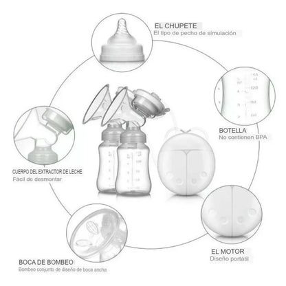 Extractor de Leche Materna Doble Eléctrico
